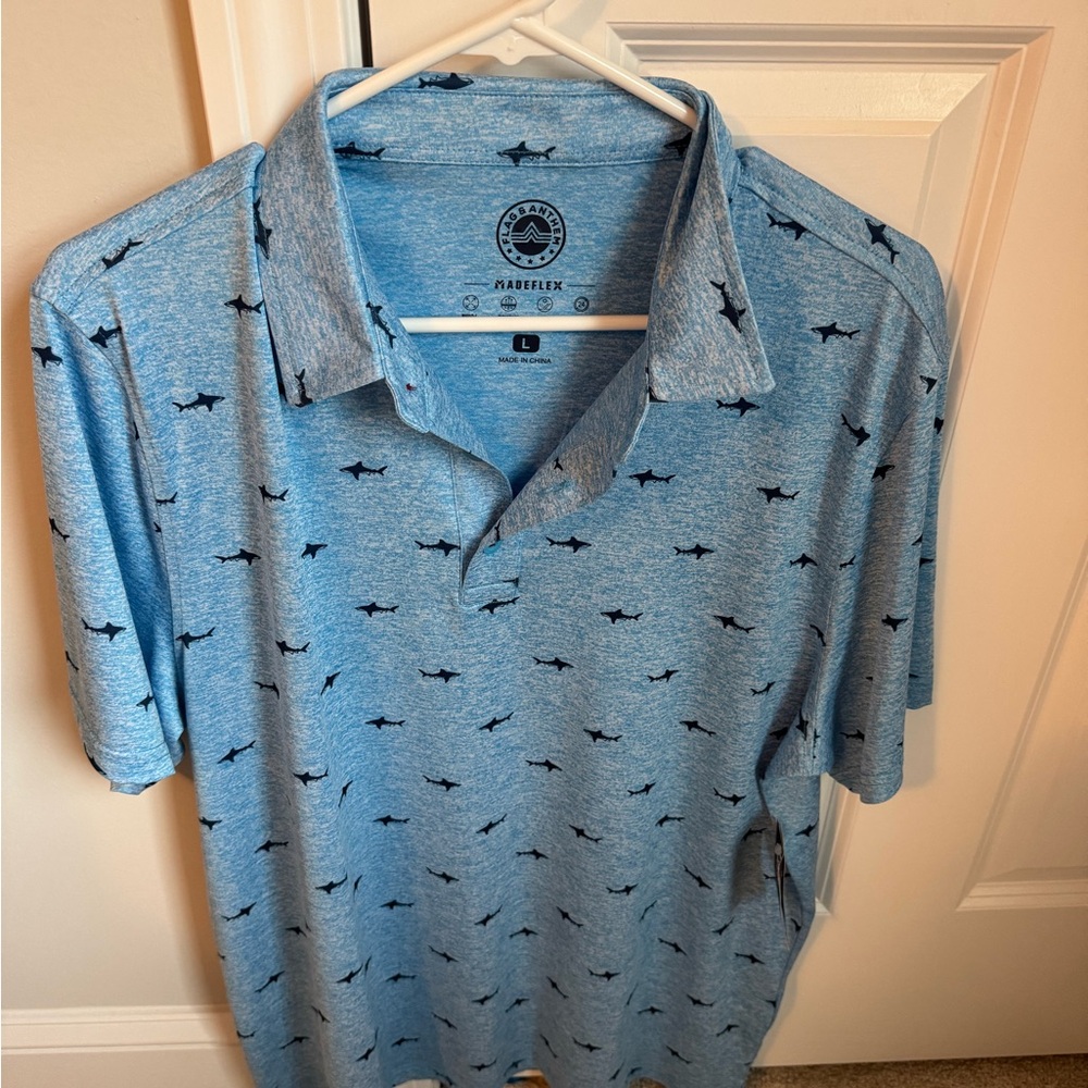 Men’s flag and anthem polo golf shirt - size large- new with tags